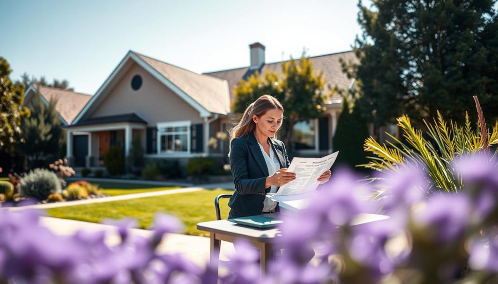 A modern and serene residential setting symbolizing the concept of home equity loans, featuring a cozy suburban house with a well-maintained garden in the foreground. In the middle ground, a professional-looking couple, dressed in smart casual attire, are discussing financial documents at a patio table, exuding a sense of trust and optimism about financial growth. The background showcases a clear blue sky and lush trees, enhancing the feeling of stability and security. The lighting is warm and inviting, with sunlight casting soft shadows that create a welcoming atmosphere. The perspective is slightly elevated, capturing the essence of the home while focusing on the couple's engagement with the loan process, embodying both opportunity and comfort. A modern and serene residential setting symbolizing the concept of home equity loans, featuring a cozy suburban house with a well-maintained garden in the foreground. In the middle ground, a professional-looking couple, dressed in smart casual attire, are discussing financial documents at a patio table, exuding a sense of trust and optimism about financial growth. The background showcases a clear blue sky and lush trees, enhancing the feeling of stability and security. The lighting is warm and inviting, with sunlight casting soft shadows that create a welcoming atmosphere. The perspective is slightly elevated, capturing the essence of the home while focusing on the couple's engagement with the loan process, embodying both opportunity and comfort.