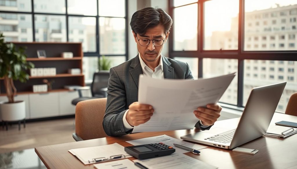 A modern, professional office setting where a cautious individual examines documents related to home loans, embodying the concept of "二胎陷阱" (second mortgage trap). In the foreground, a focused person dressed in professional attire is seen analyzing a stack of paperwork with a concerned expression, symbolizing caution and awareness of risks. In the middle ground, a desk with a laptop, calculator, and various financial documents reflects the intricacies of loan applications. The background showcases a stylish office environment with large windows allowing soft, natural light to stream in, creating an atmosphere of contemplation and decision-making. The overall mood conveys a blend of seriousness and alertness, highlighting the importance of understanding potential pitfalls in financial dealings. A modern, professional office setting where a cautious individual examines documents related to home loans, embodying the concept of "二胎陷阱" (second mortgage trap). In the foreground, a focused person dressed in professional attire is seen analyzing a stack of paperwork with a concerned expression, symbolizing caution and awareness of risks. In the middle ground, a desk with a laptop, calculator, and various financial documents reflects the intricacies of loan applications. The background showcases a stylish office environment with large windows allowing soft, natural light to stream in, creating an atmosphere of contemplation and decision-making. The overall mood conveys a blend of seriousness and alertness, highlighting the importance of understanding potential pitfalls in financial dealings.